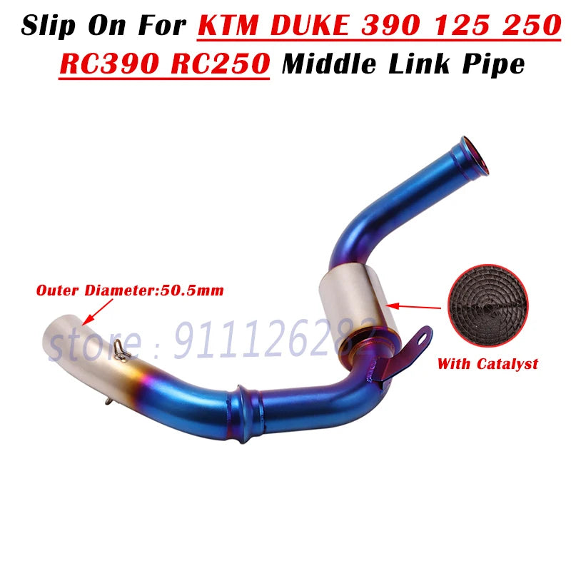 Slip On For KTM DUKE 390 125 250 RC390 RC250 17-21 Modify Link Pipe