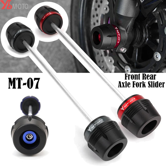 Front And  Rear Wheel Axle Sliders For YAMAHA MT07, FZ 07 2018-2023