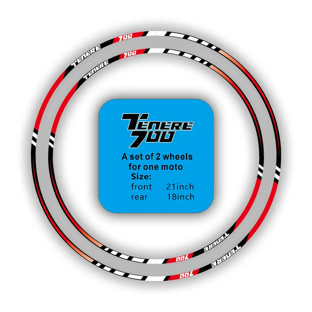 Wheel Stickers Reflective For YAMAHA Tenere 700 18 and 21 Inch