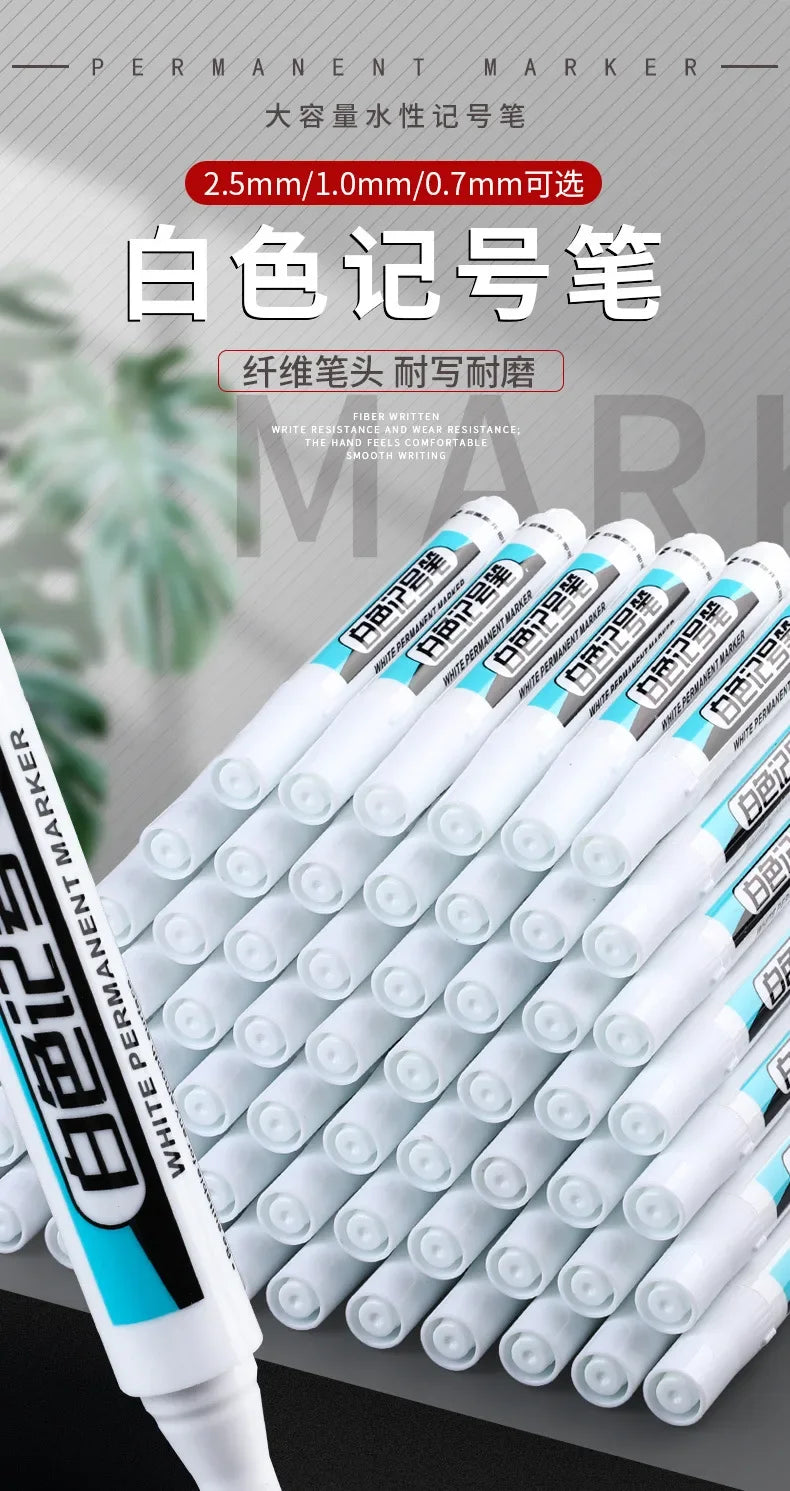 Tire Paint Marker Pen White Waterproof 0.7mm 1.0mm 2.5mm