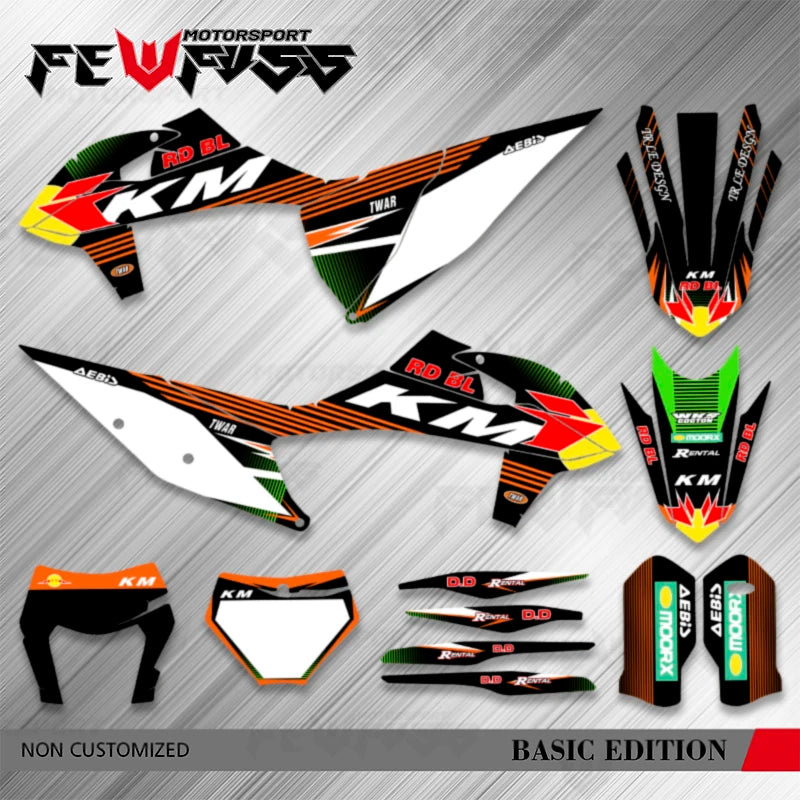 Stickers Set For KTM 125 250 300 350 450 500 EXC XCW 2020 2021 2022 2023 Graphics Decals Stickers Kit Motorcycle Background Custom