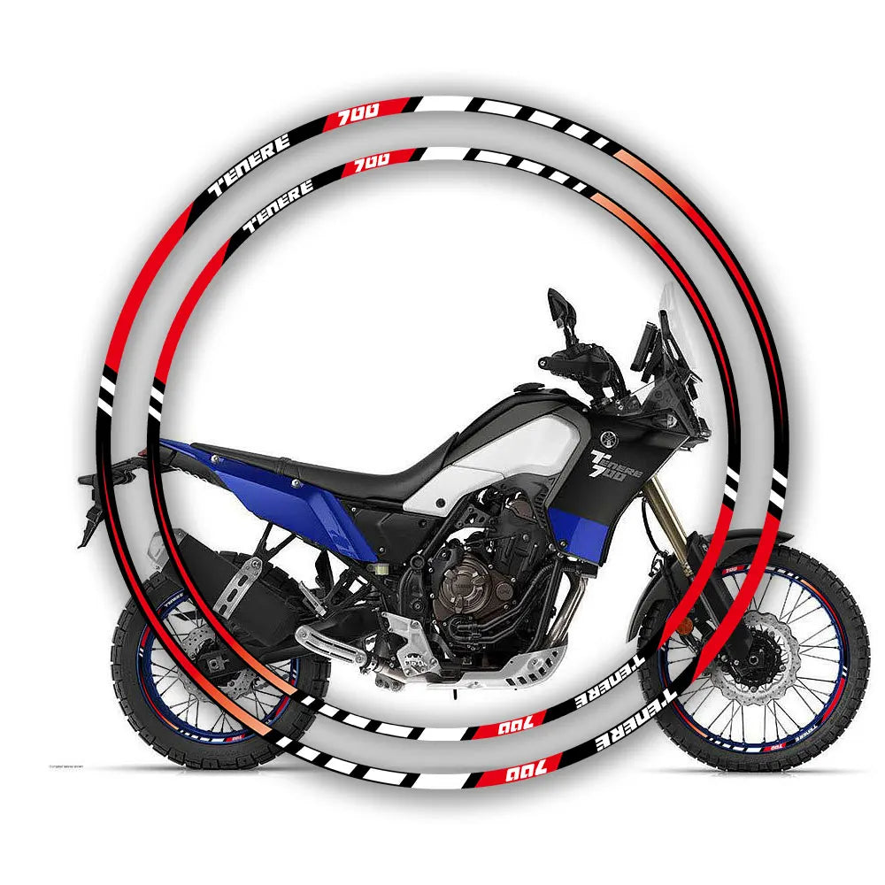 Wheel Stickers Reflective For YAMAHA Tenere 700 18 and 21 Inch