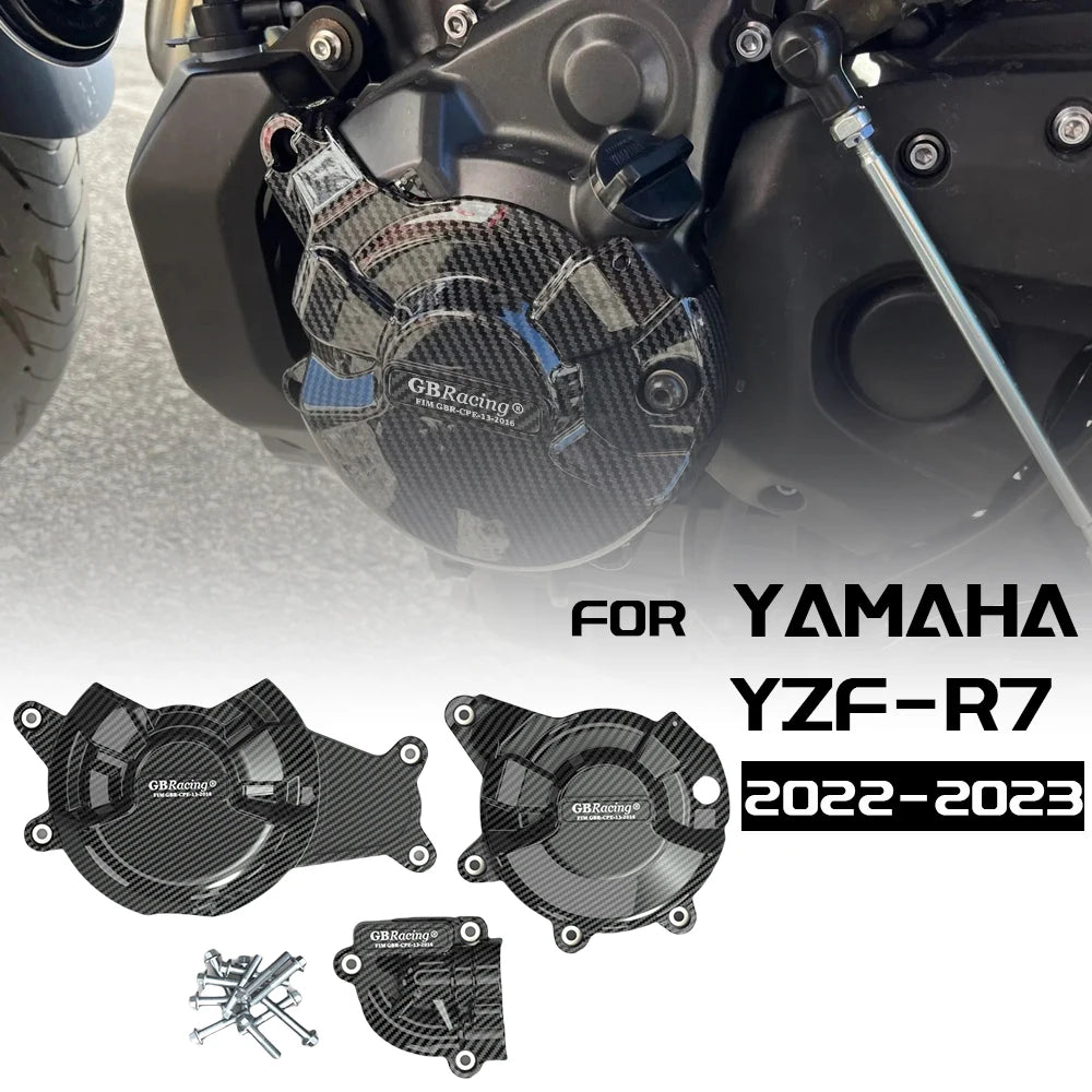 Engine Protective Cover For YAMAHA YZF-R7 2022-2023 carbon fiber printing