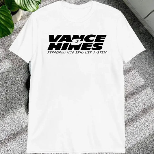 T Shirt VANCE HINES  Racing Exhaust Systems Casual Loose Harajuku Soft Tees