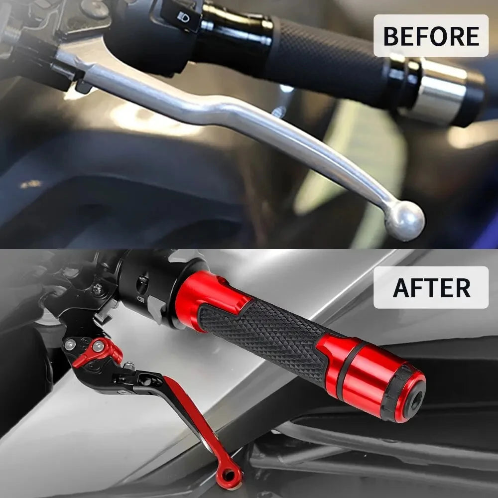 Adjustable Brake And Clutch Levers + Handlebar Grips For YAMAHA V-MAX 1700