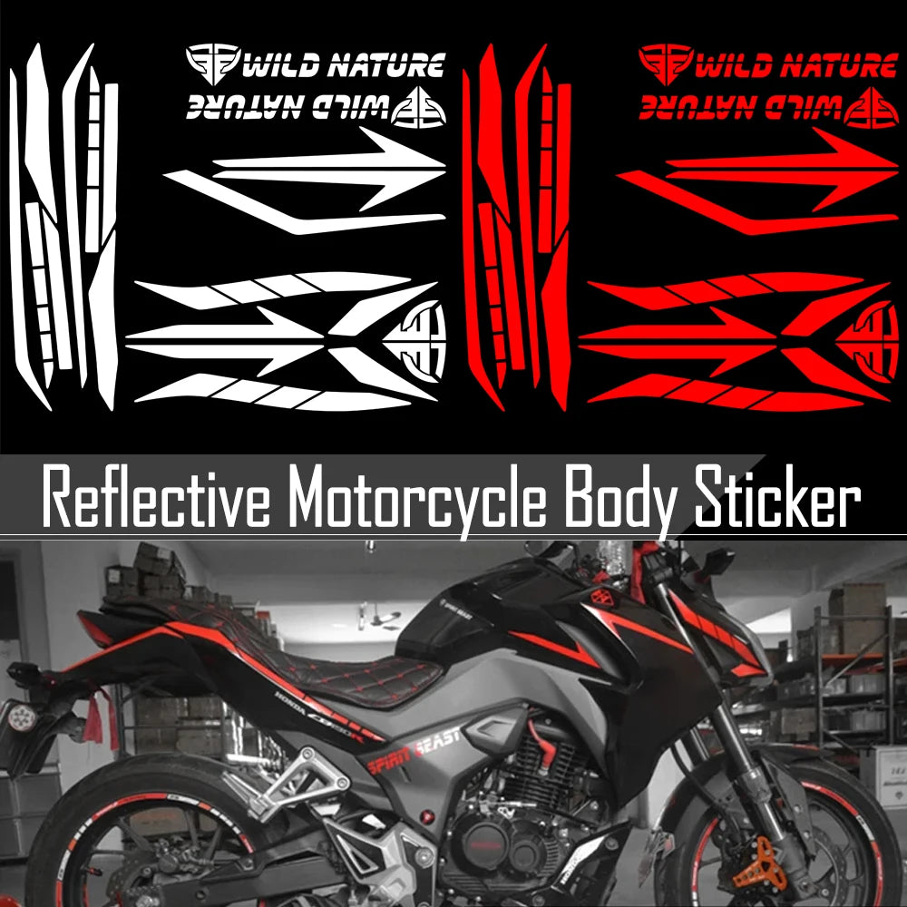 Sticker Set Reflective For HONDA CB190R SUZUKI YAMAHA KAWASAKI KTM