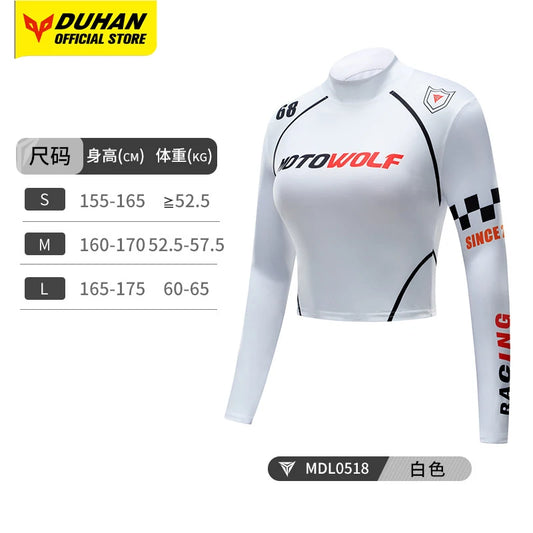 Woman Knight Racing Suit Breathability Quick Drying Short Slim Fit Long Sleeved Top