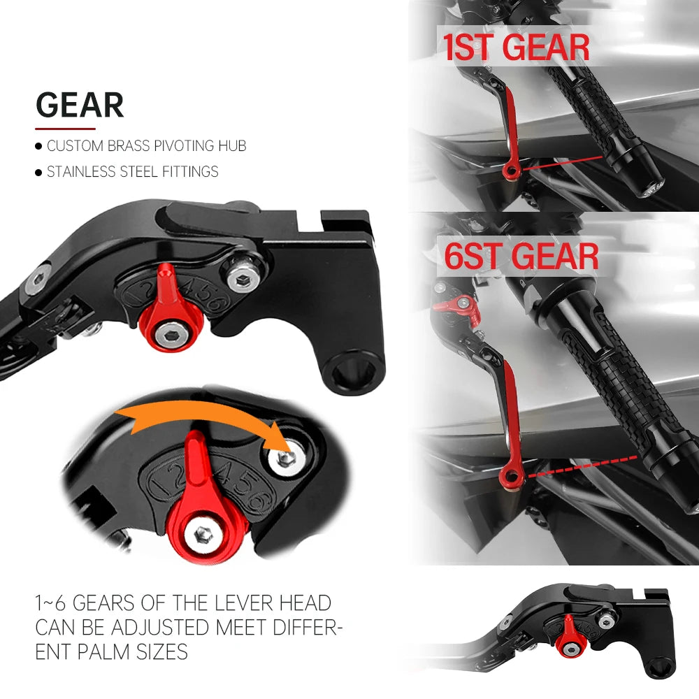 Adjustable Brake And Clutch Levers + Handlebar Grips For Yamaha YZF-R7 2022-2024