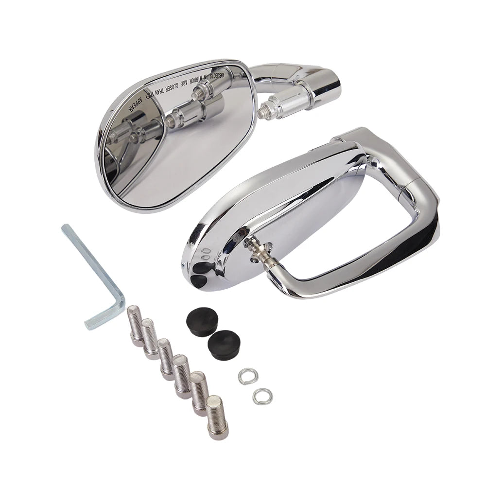 Bar End Mirrors Silver CNC Aluminum