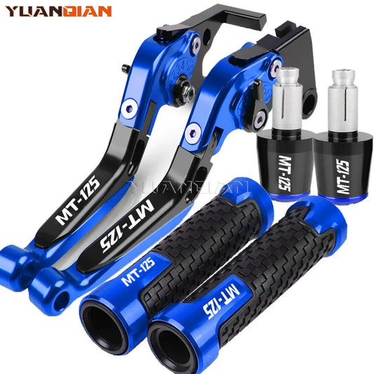 Adjustable Brake  And Clutch Lever + Handlebar Grips For Yamaha MT-125