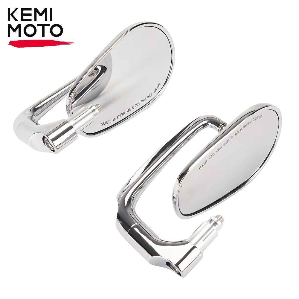 Bar End Mirrors Silver CNC Aluminum