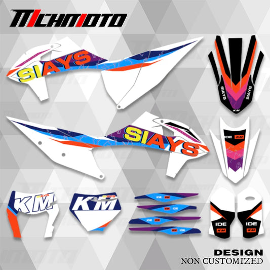 Stickers Set For KTM 19-22SXF 20-22EXC 150 250 500  XCW XCF Decals & Stickers Graphics Decals Stickers Motorcycle Background Custom