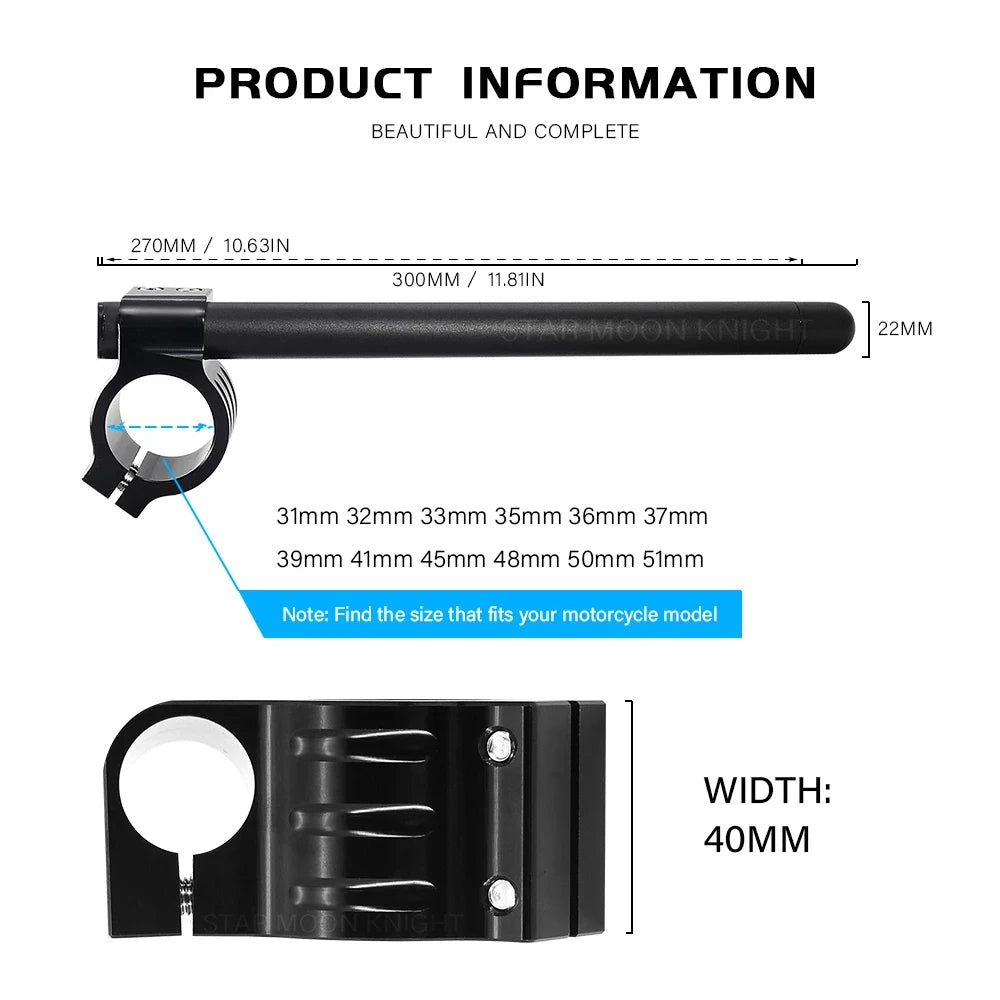 Adjustable Clip Ons For Most Motorcycles With Fork Legs With An Outer Diameter Of 31-55mm