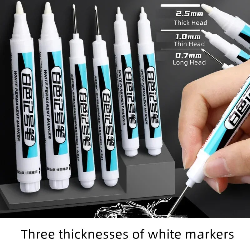 Tire Paint Marker Pen White Waterproof 0.7mm 1.0mm 2.5mm