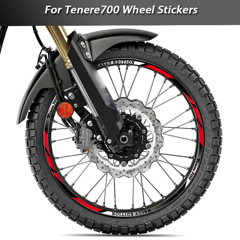 Wheel Stickers Reflective For YAMAHA Tenere 700 18 and 21 Inch