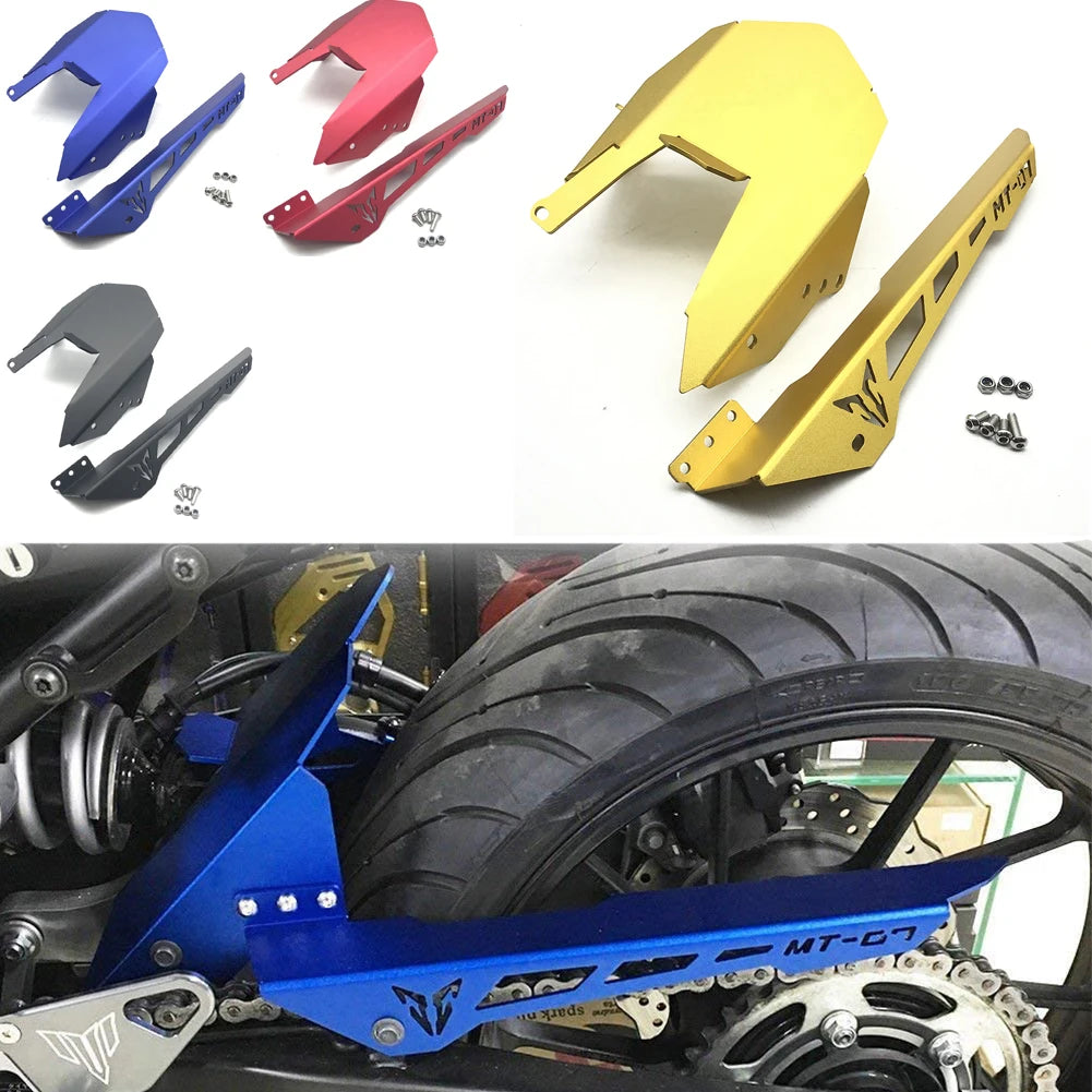 Rear Fender Mudguard with Chain Guard Protector For YAMAHA MT-07, FZ-07 2013-2023