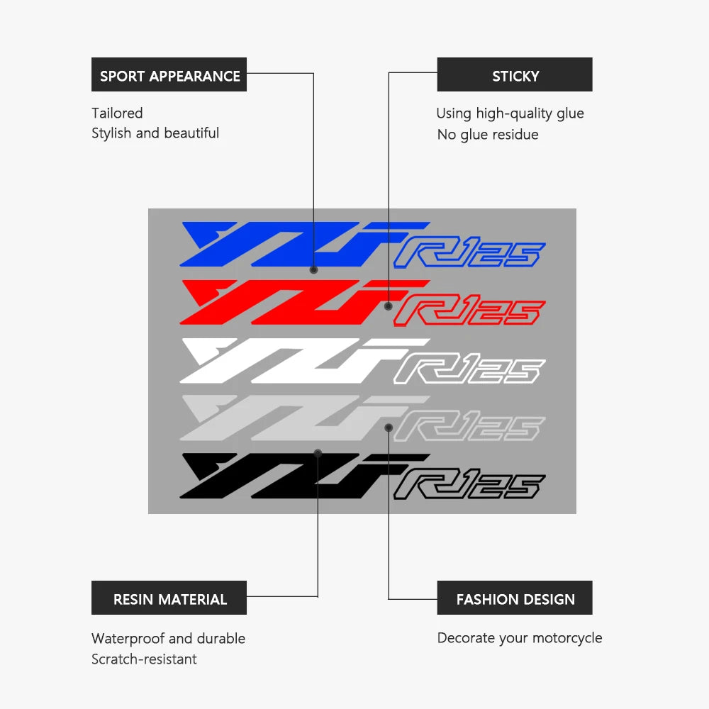 Stickers Waterproof For Yamaha YZF R125 2008-2015 2016 2017 2018 2019 2020 2021 2022 2023